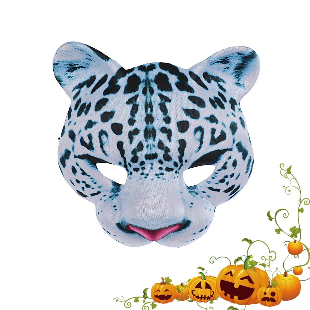 Funny Animal Mask Snow Leopard Carnival Party Masquerade Halloween EVA Half Face