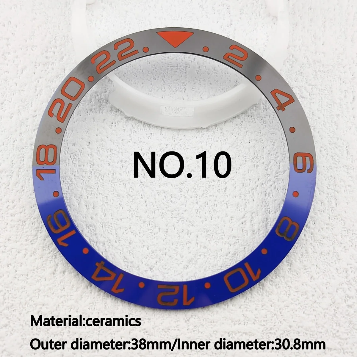 38mm GMT Red Blue Purple Black Green GMT  Ceramic Bezel Sloping Diving Watch Insert Watch Replace Watch Bezel Inserts Ring