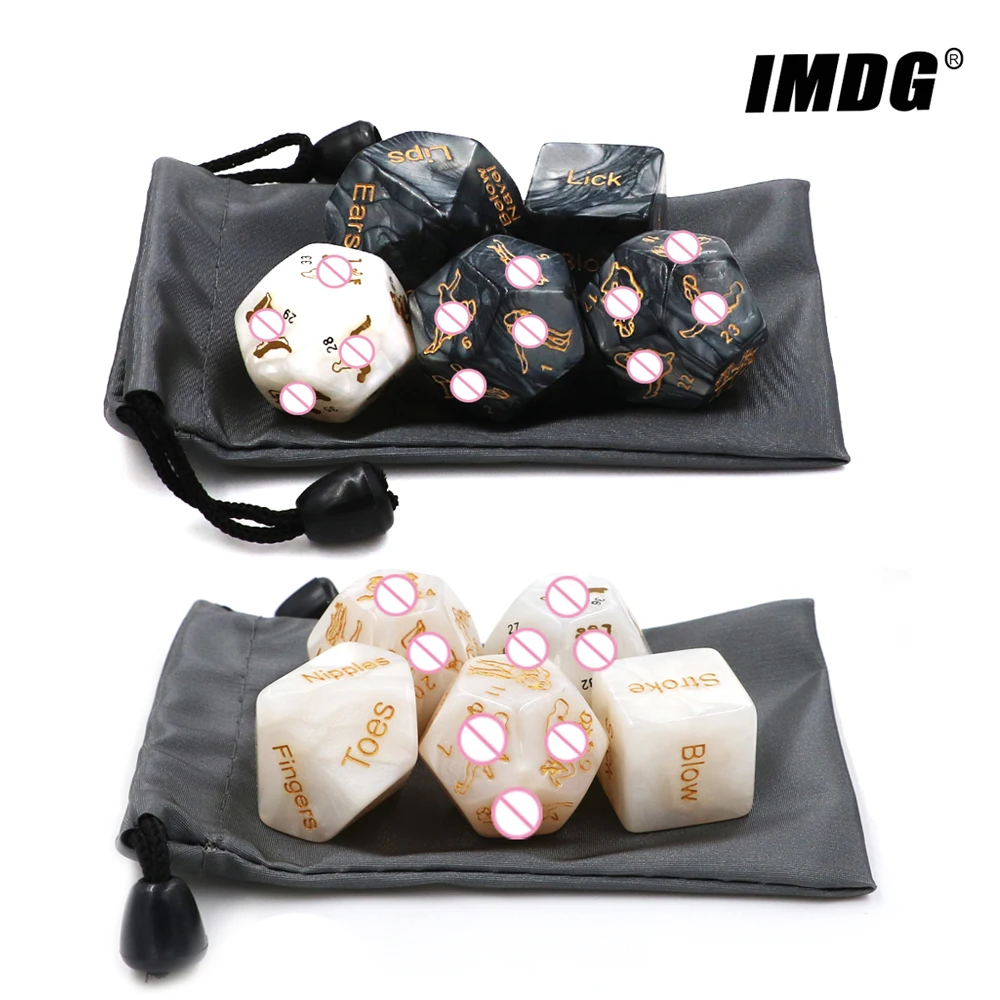 

5pcs/set New Sexy Dice Polyhedron Acrylic Marbled patterns Multi-faceted Posture Fun Game Dice