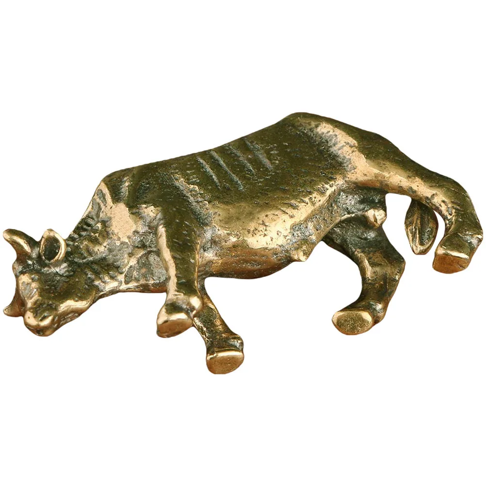 

Retro Style Bull Brass Statue Desktop Ornament Small Figurines for Home Office Decoration Craft Bull Brass Sculpture
