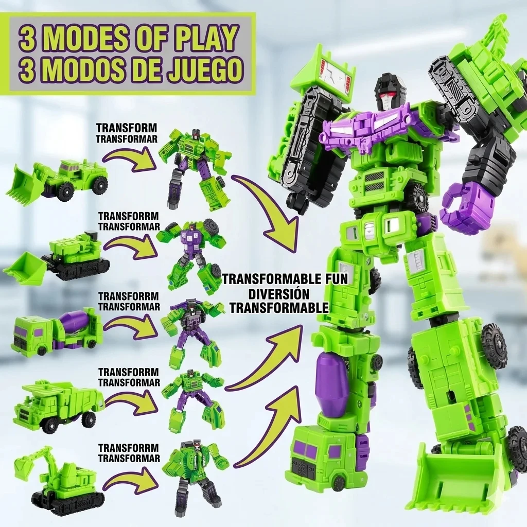 6 in 1 MINI Devastator Transformation Model MINI Devastator 22CM Action Figure Robot Plastic Toys BEST Gift Child Kid New
