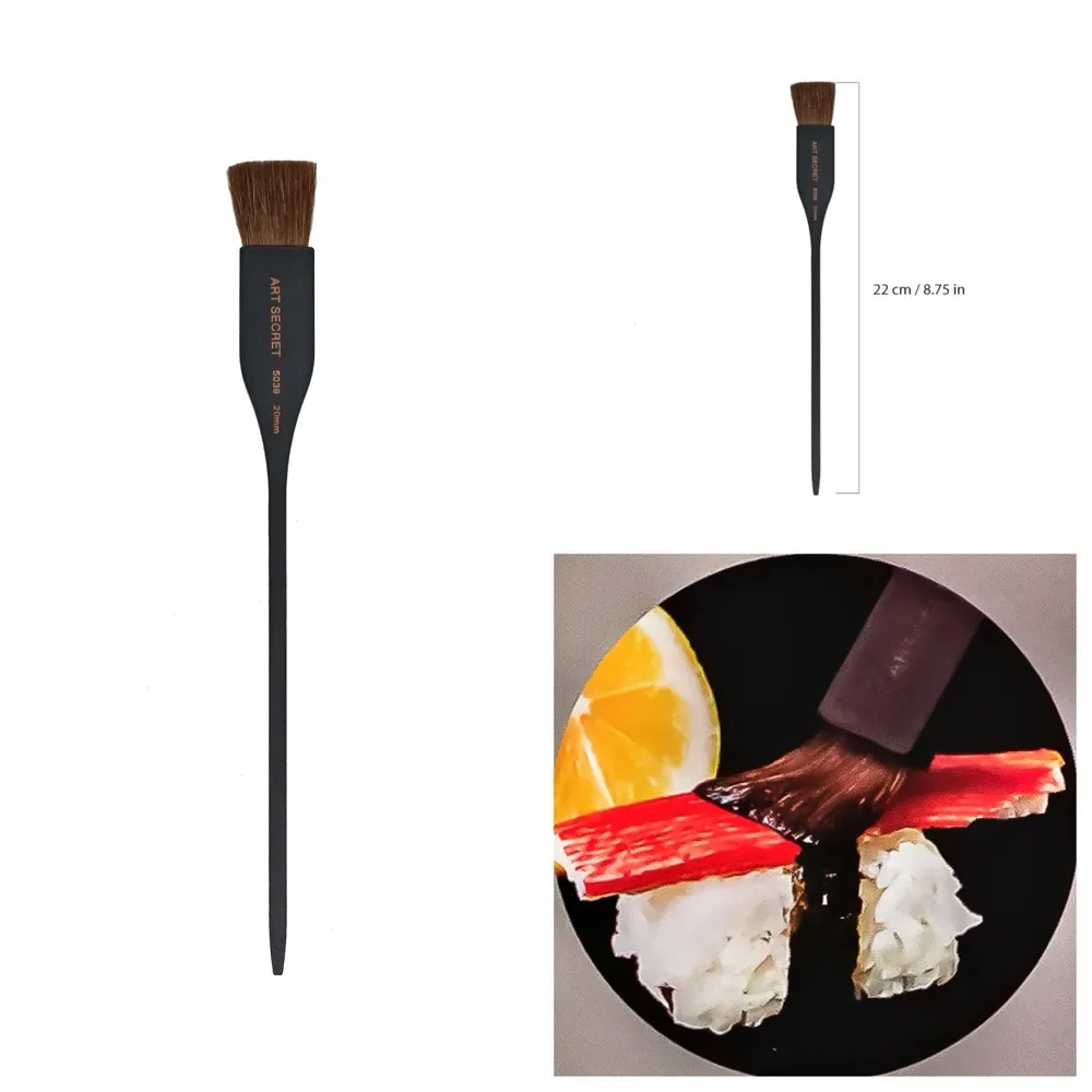 Natural Pony Hair Sushi Brush Bamboo BBQ Basting Oil Sauce Brush Seasoning Sauce Cake Bread Butter Egg