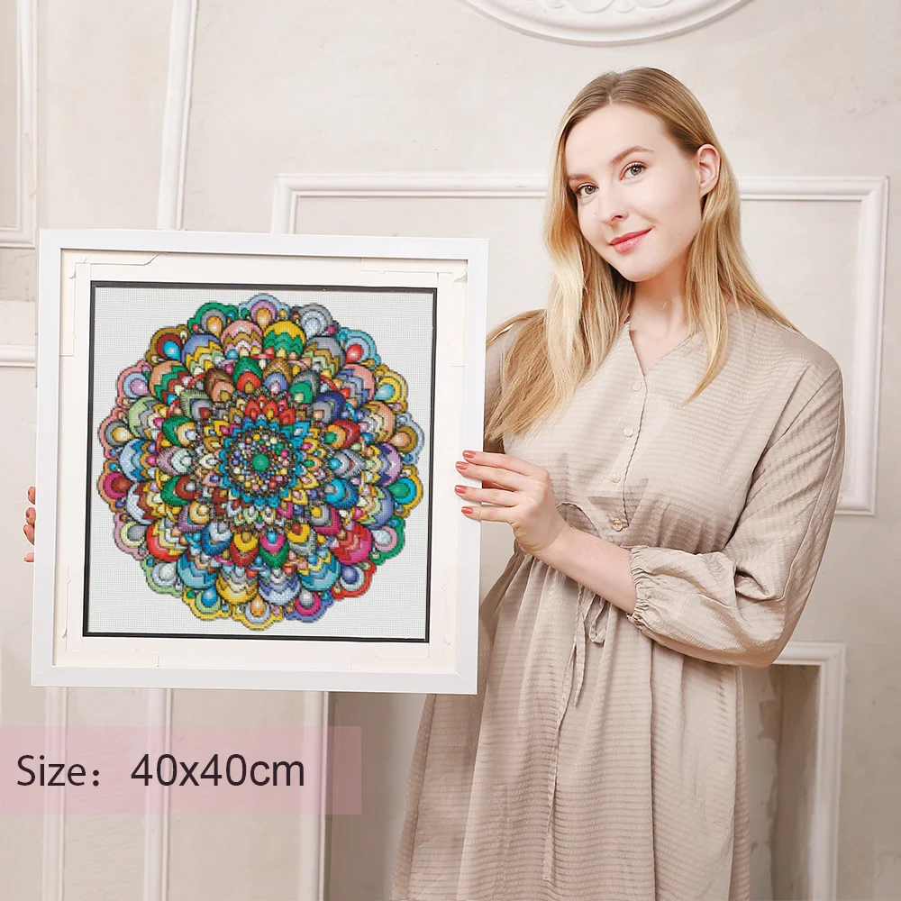 Frameless, 5d Diy Diamond Painting Mandala Diamond Embroidery Cross Stitch Flower Pictures Of Rhinestones Mosaic Decortion view 5