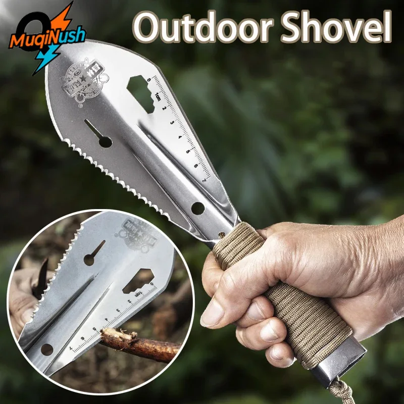 

MuqiNush Multifunctional Outdoor Camping Shovel actical Knife Survival Emergency MultiTool Bushcraft Garden shovel Hex Wrench