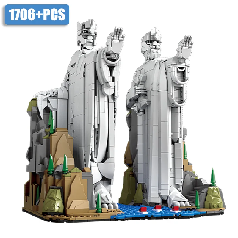 Creative MOC The Argonath Kit Pillar Of The kings Building Blocks Bricks Set MOC King Sculpture Model Toys For Boy Adult Gifts image 3