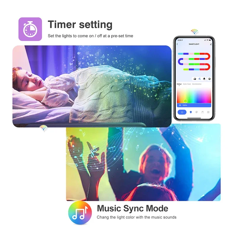 Tira de luces LED de neón RGBIC TUYA, 10M/32,8 pies, efecto de búsqueda, WiFi, color de ensueño, Flexible, funciona a distancia con Aleax