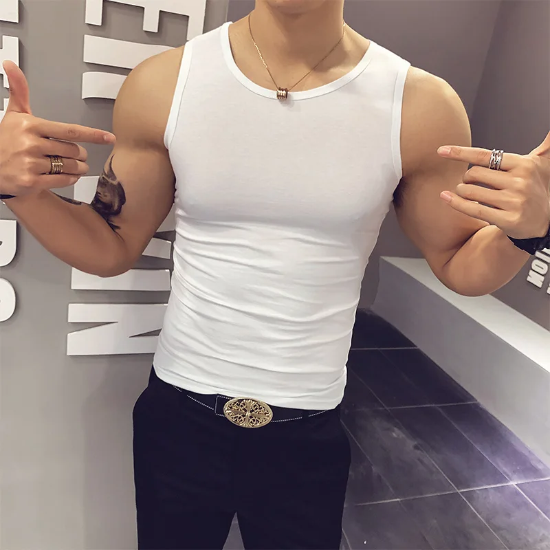 

Men's Summer Slim Fit Cotton Tank Top Fitn Sport Absorbent irt Thin Svel T-irt Breathable Base Layer irt