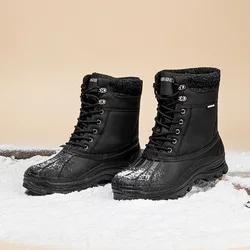 Men's Snow Boots Waterproof Non-Slip Comfortable Winter Warm Plush Lining Outdoor Ski Ankle Boots For Men