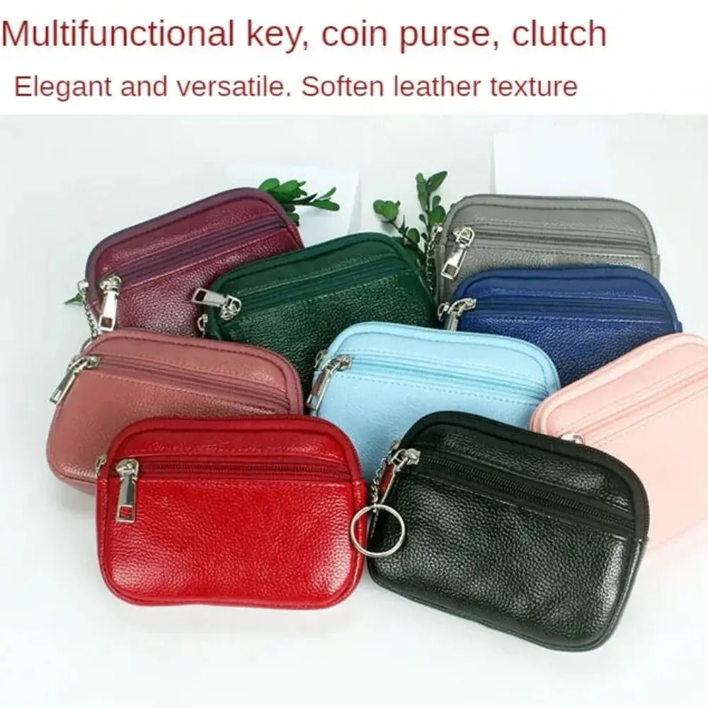 New Coin Purse Women Mini Wallet PU Leather Female Purse Card Holder Small Purse Zipper Keychain Clutch Bag Short Wallets