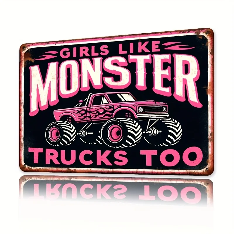 Room Decor   Girly Favorite Truck Wall Signage Hanging Metal Iron, Vintage Poster Painting, for Bathroom/Kitchen/Dining Room/Bed