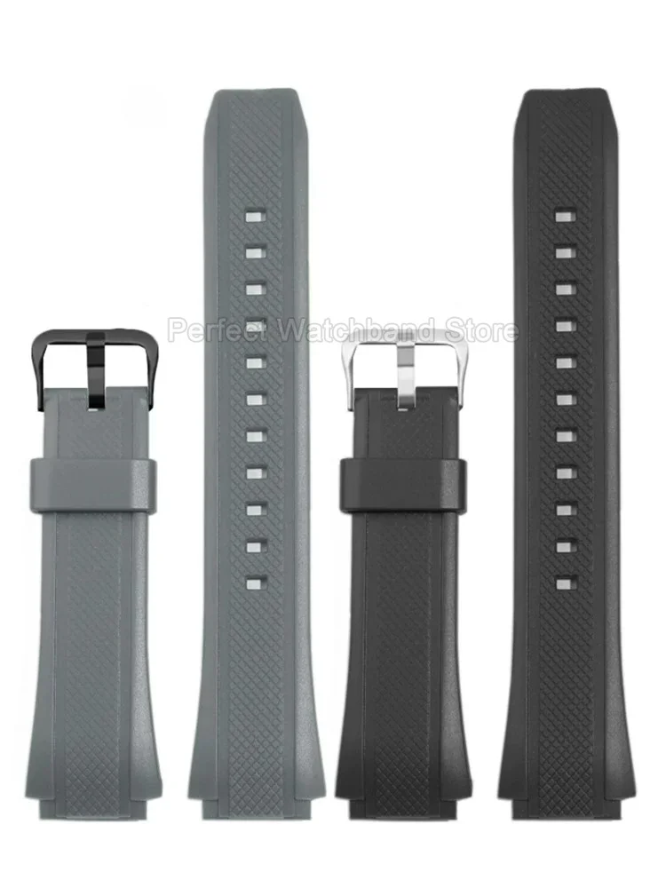 Silicone Watch Strap Accessories 19mm for Casio EDIFICE Series EF-552/PB Black Resin Watchband Dedicated Convex Interface view 6