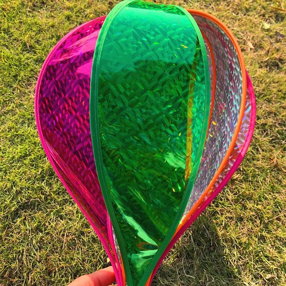 Giant Size Hot Air Balloon Plastic Material Color-changing Film Wind Spinner Rainbow Colors Striped Tie Dye Hanging Wind Twister