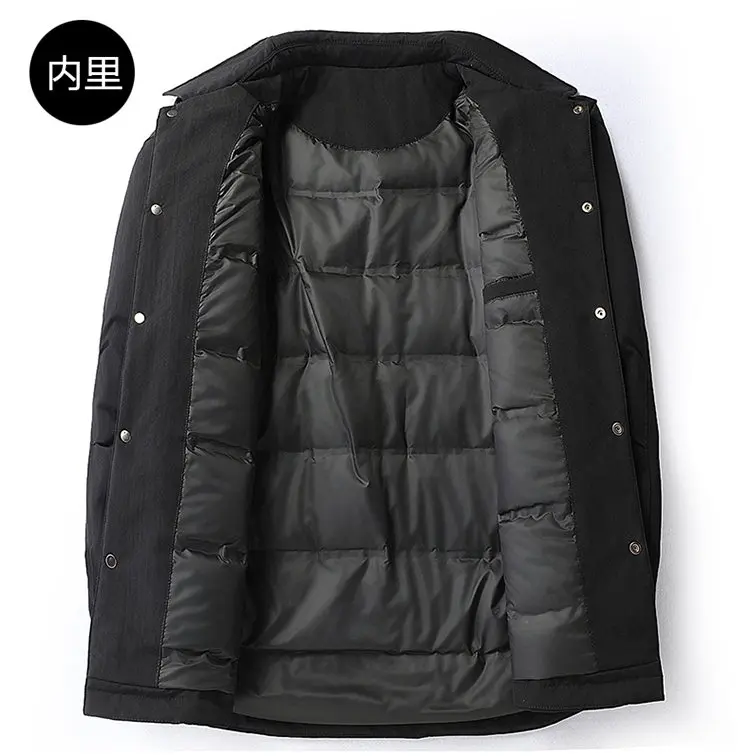 Lässige Herren Oversize Warme Einreihige Daunenjacke Winter Locker Sitzender Puffer-Mantel Winddichte Gepolsterte Oberbekleidung Parka – Detail 19
