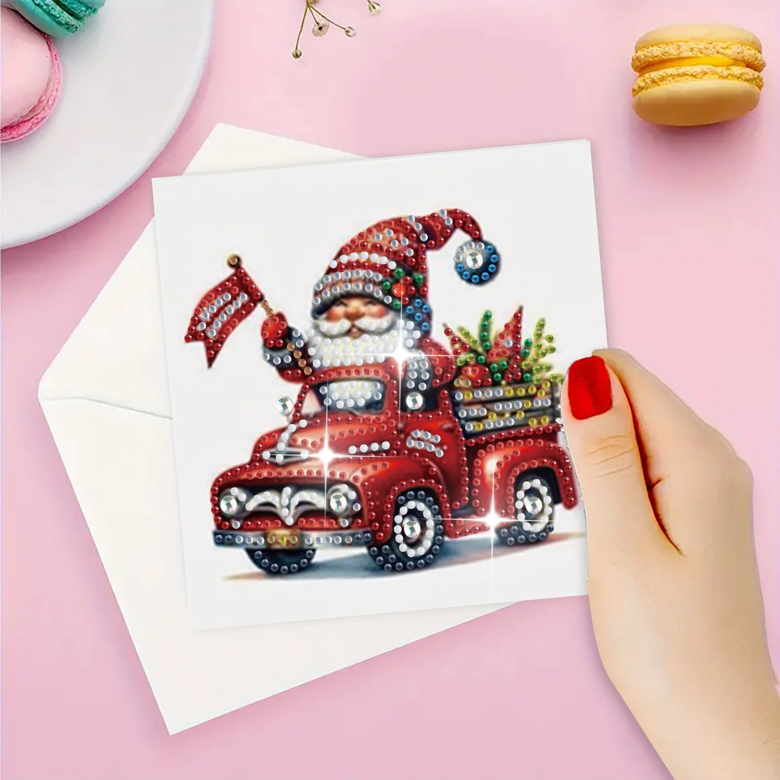 6-piece DIY diamond painting set Christmas lame theme greeting card, blessings and wishes, unique design
