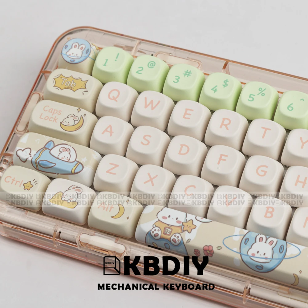 Imagem -05 - Kbdiy-keycap de Teclado Bonito do Tema do Coelho Teclas Pbt Anime Interruptores mx Mac 143 Teclas Cap Perfil Moa para 61 63 67 68 84 87 104 Chaves