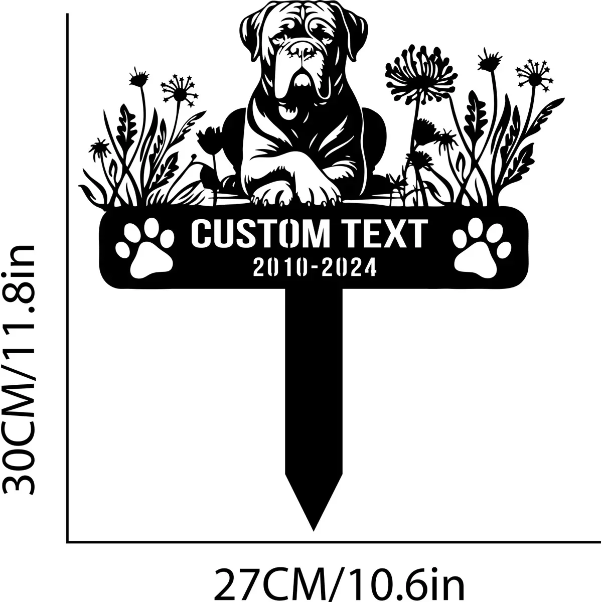 Honor Your Furry Friend! This Custom Dog Stake Metal Sign,Personalized Pet Outdoor Stake,Perfect for Dogue De Bordeaux in Garden