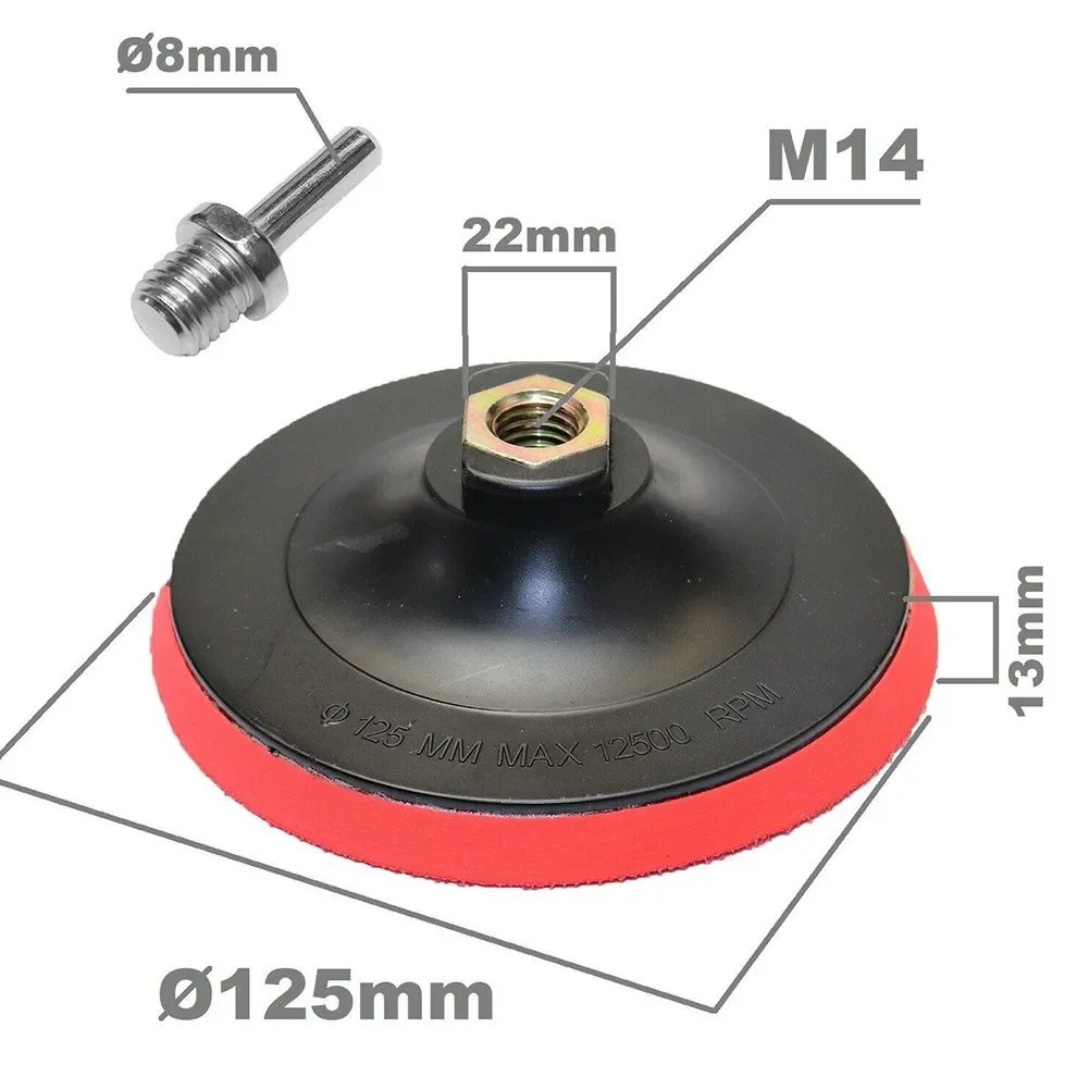 125mm Hook & Loop BACKING PAD For Sanding Discs Angle Grinder Drill Rubber Flat Grinding Disc Angle Grinder Drill Bits Sand Disc