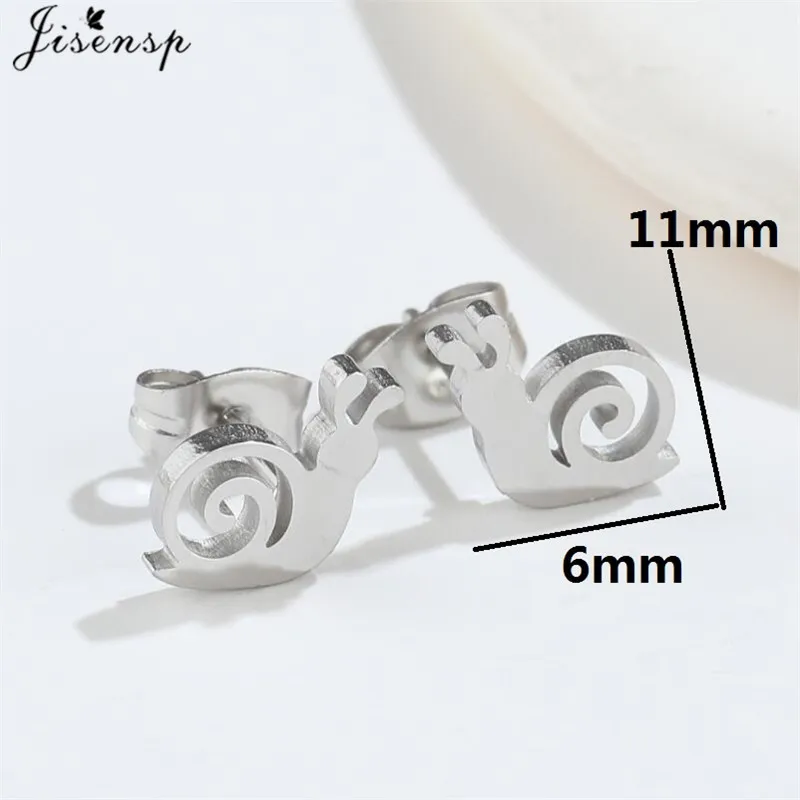 Tiny Stainless Steel Animal Earrings for Women Men Cartoon Rabbit Giraffe Parrot Bat Snail Earings Fashion Jewelry Party Gift