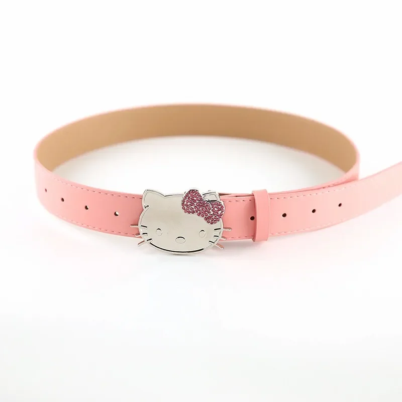 Hello Kitty Sanrio  Belt Sanrioed Accessories with Diamond Belt Spice Y2k Belt Woman Punk Spice Girl Personality Vintage Gifts