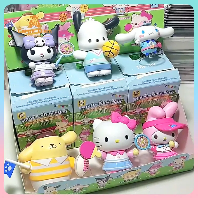 

Sanrio слепая коробка, яркие спортивные встречи, загадочные коробки, модель, коллекция кукол, украшения для рабочего стола, кавайный орнамент для комнаты, игрушки, подарки