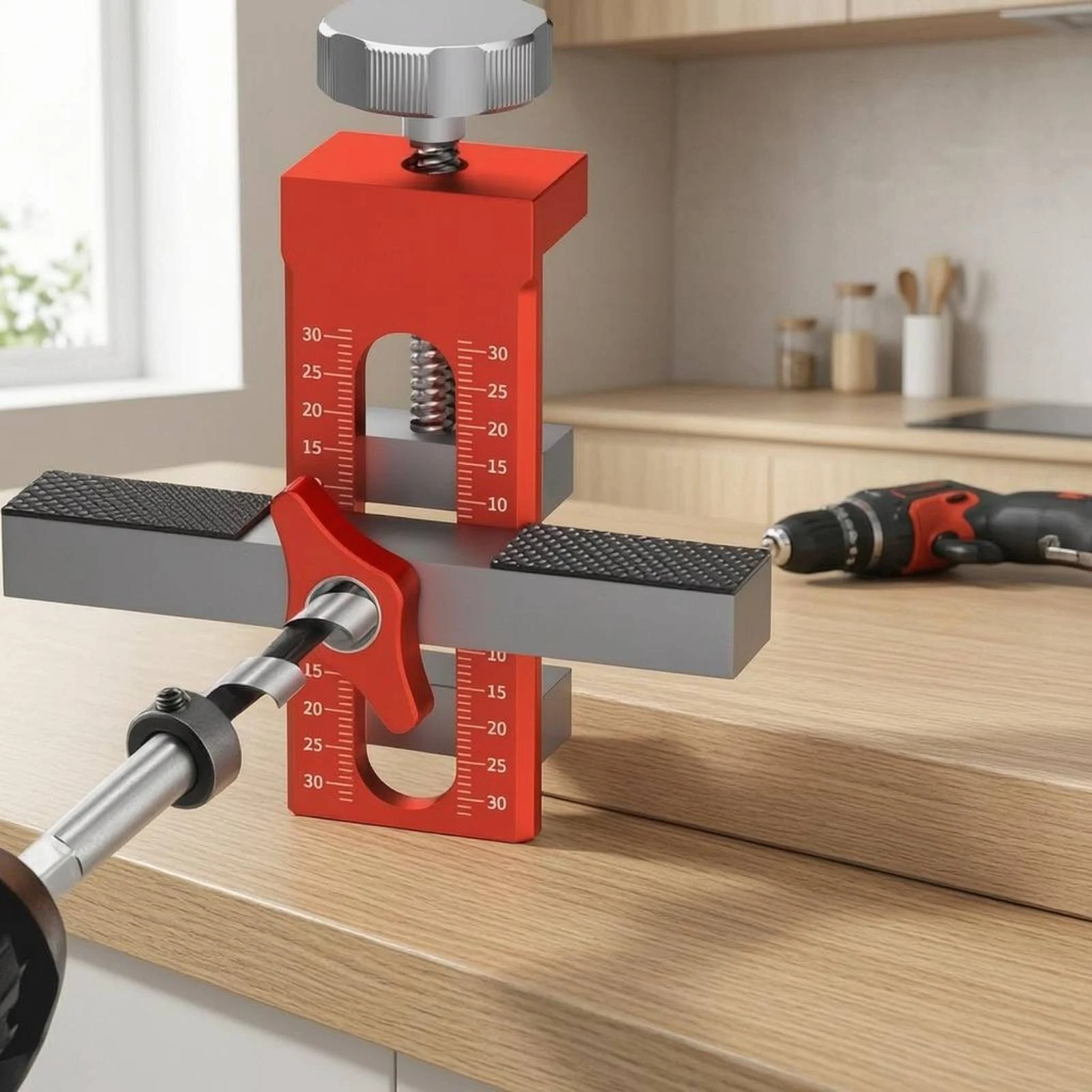 Cabinet Door Installation Jig Aluminum Alloy Cabinet Door Mounting Jig Measurement Marks Locking Knob