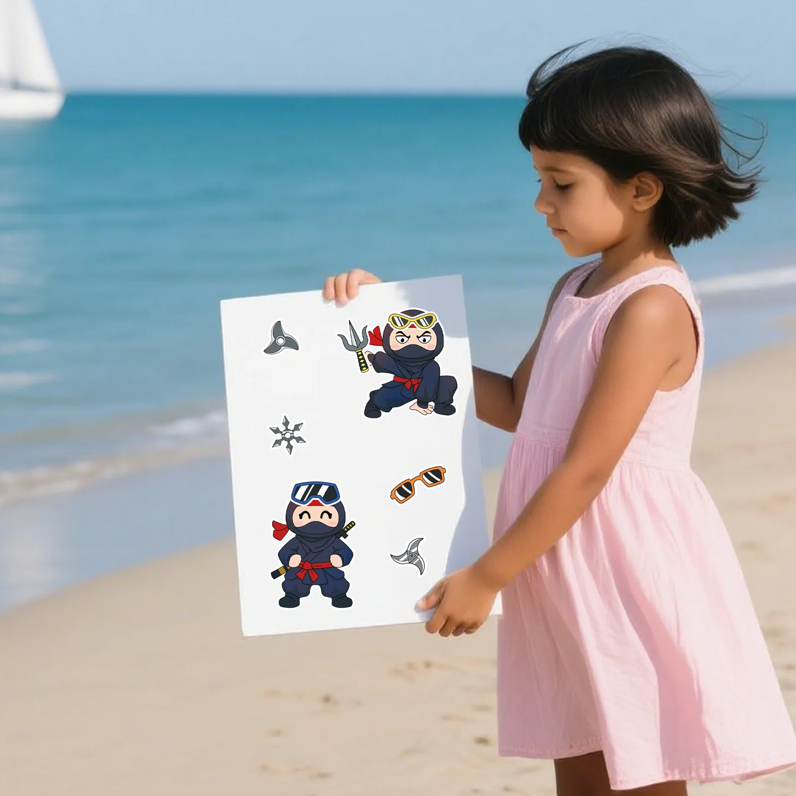 8/16 Lenzuola Nuovo Ninja Crea una Faccia Puzzle Adesivi Fresco Cartone Animato Decalcomania Giocattolo Educativo Per Bambini Puzzle Classico Giocattoli Per Bambini