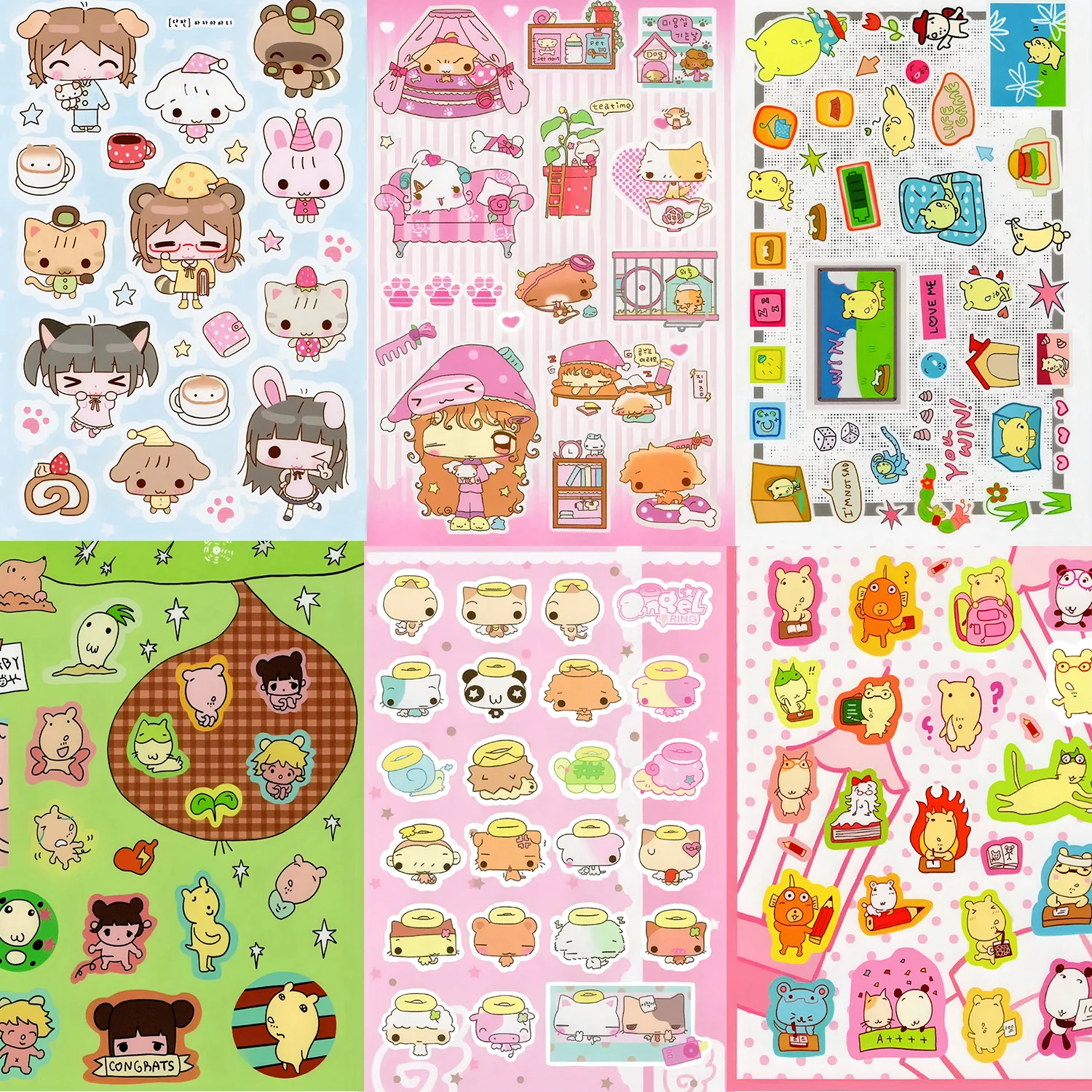 PatchworkPalette Sticker Set | Ice-Rose-Butter-Apple-Sakura-Candy Patchwork Pals for Deco Diaries