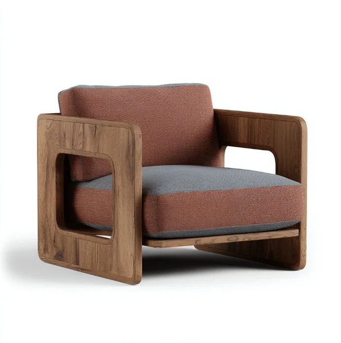 #Modern Adjustable Height Furniture Lounge Chair Natural Teak Wood Combination Rope  For Hotel Living Room