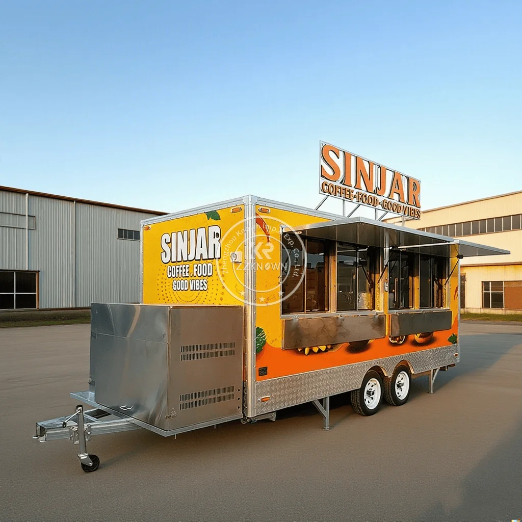 

Food Trailer Fully Equipped Concession Mobile Camping Travel Grill Fryer Steam Table Truck Beautiful Appearance