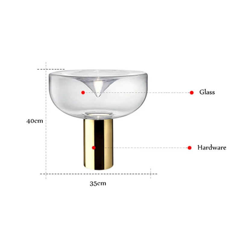 Skandynawska, czysta szklana lampa stołowa, kreatywna konstrukcja wirowa, złoty sprzęt poszycie, dymna, szara, dekoracja sypialni lampka biurkowa E27