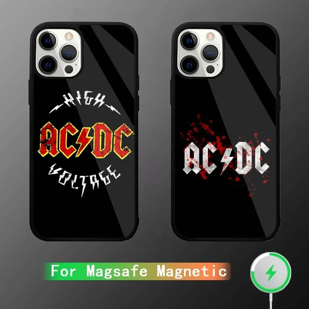 

Music AC DC Cool Band Phone Case For iPhone 16,15,14,13,12,11,Plus,Pro,Max Mini Magsafe Magnetic Wireless Charging