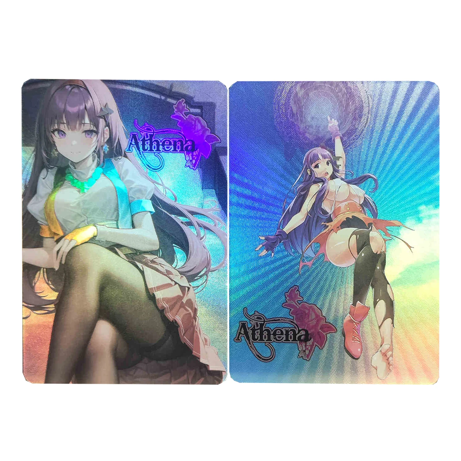 9Pcs/set Diy Self Made Goddess Story Asamiya Athena Collection Card Refraction Color Flash Anime Cards Gift Toys