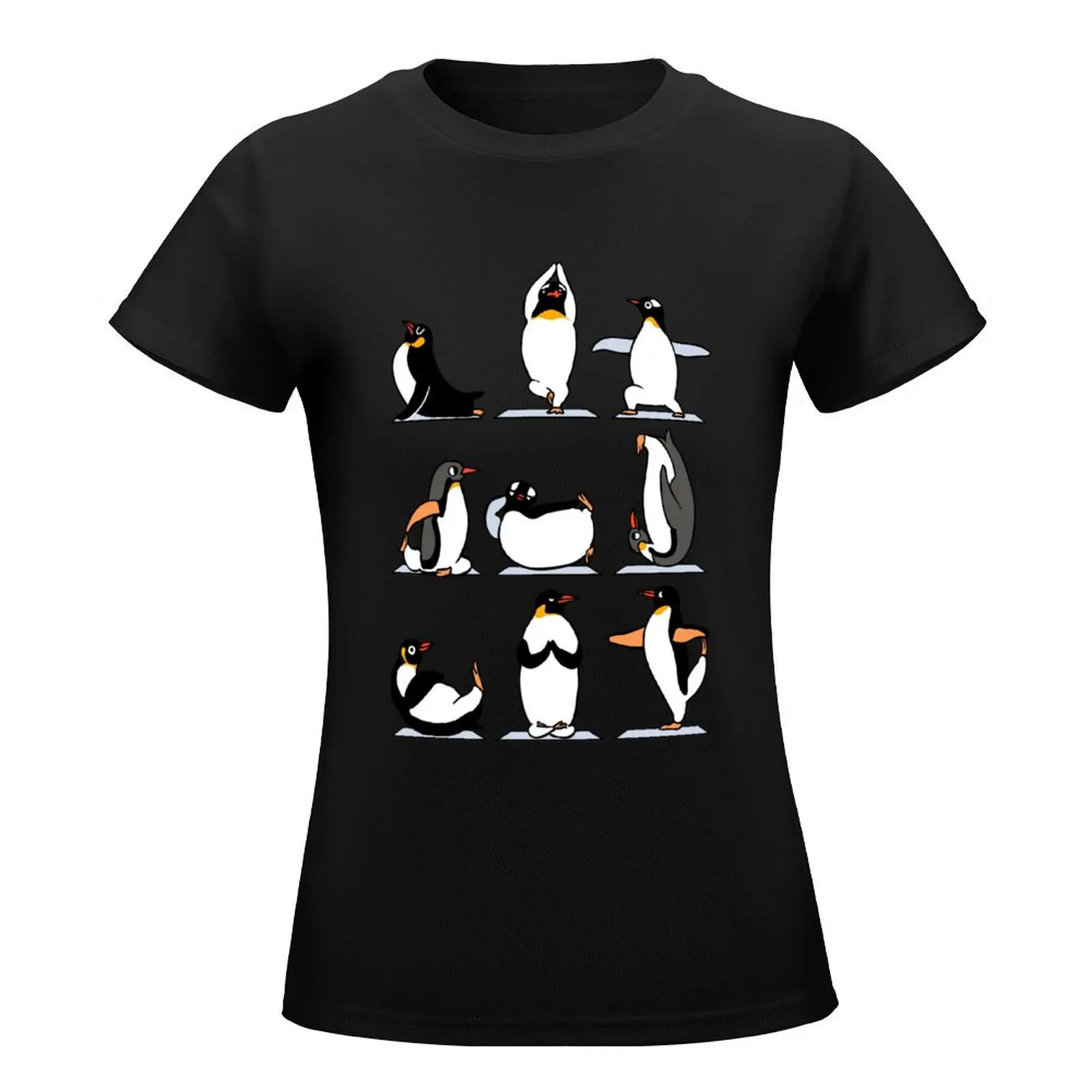 Penguin Yoga T-Shirt tees summer tops Blouse plus size tops plain t shirts for Women