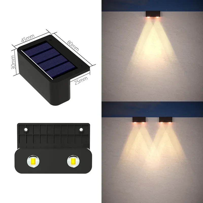 1–8 Stück LED-Solarleuchten für den Außenbereich, IP65, wasserdicht, Veranda-Licht, Treppenwand, dekorative Lampe für Haus, Hof, Zaun, Pool, Garten, Dekoration