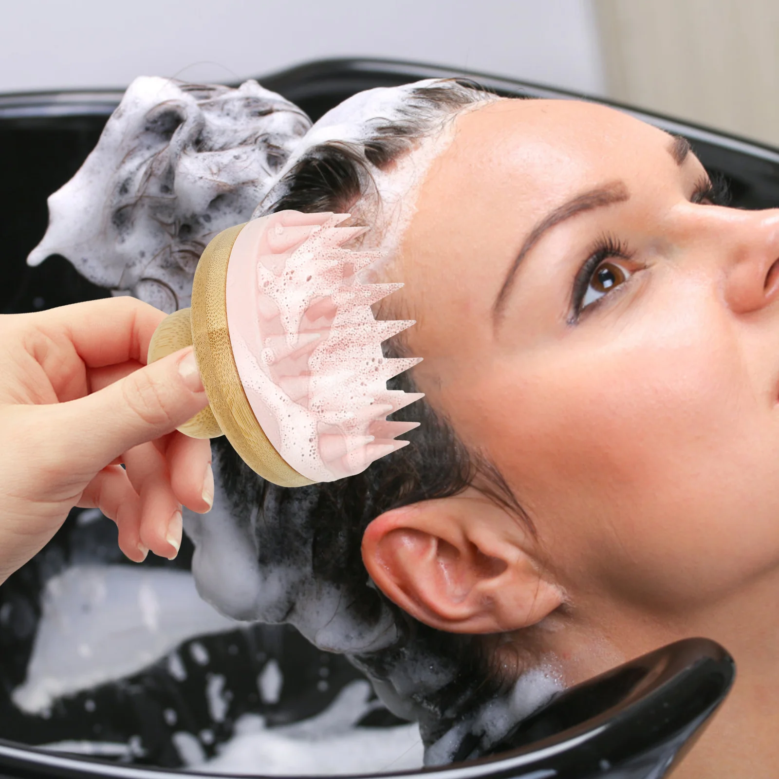 Cepillo exfoliante para limpieza profunda del cabello, champú, depurador, alivio suave del Frizz, herramienta de masaje para el cuero cabelludo, ducha, cuidado del cabello, cepillo para el cuero cabelludo