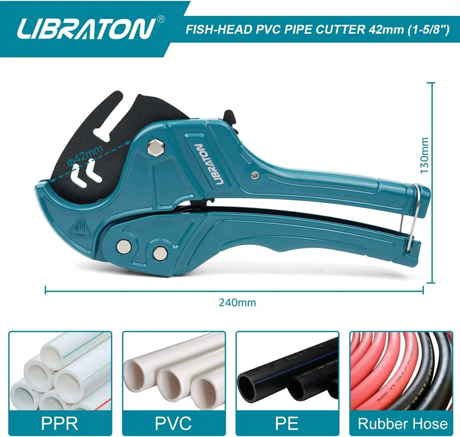 Libraton 3Pcs PVC Pipe Cutter Set, Heavy-Duty Pipe Cutting Tools Kit with 1-1/4\