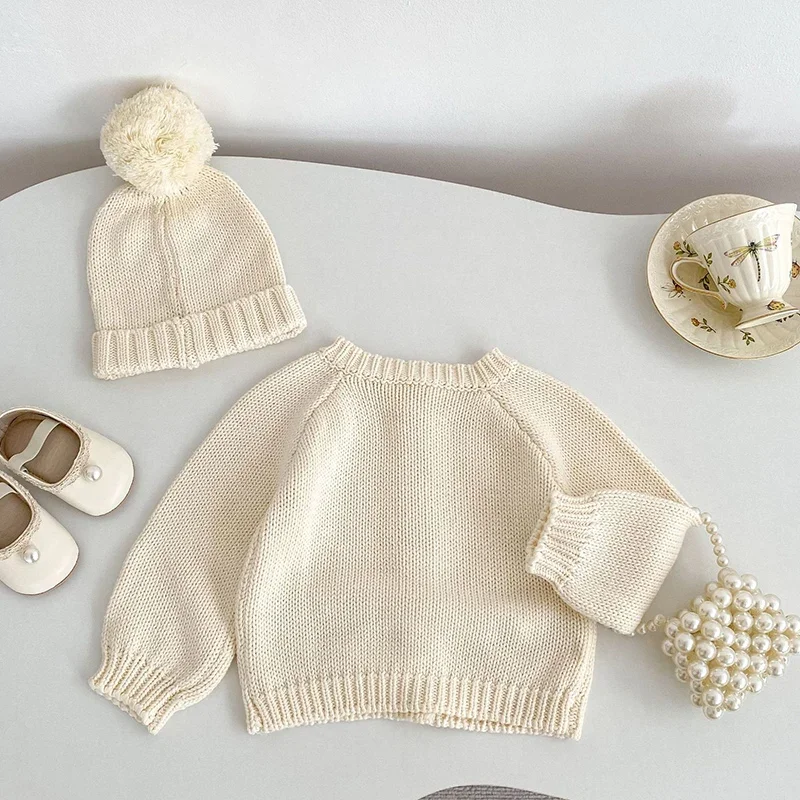 جديد ربيع 2026 سترة حياكة بأكمام طويلة للأطفال الرضع البنات سترة معطف للفتيات حديثي الولادة من عمر 0 إلى 3 سنوات ملابس أطفال #4