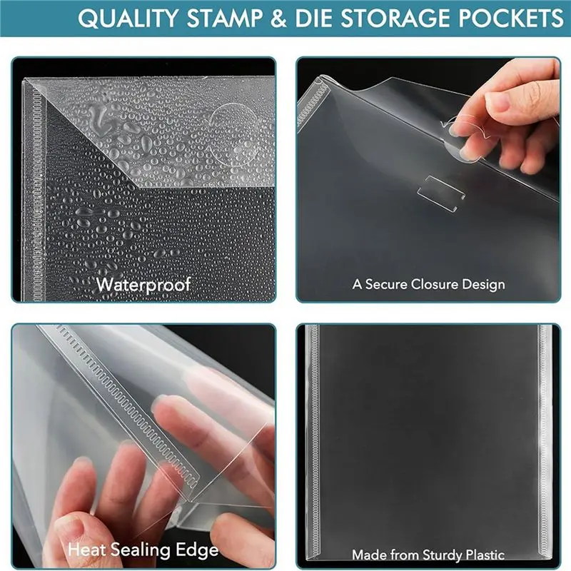 Fotografia 3: Conjunto de 40 Envelopes de Armazenamento 7x5 polegadas, Bolsas Plásticas Reseláveis para Carimbos Transparentes, Recortes e Papel de Scrapbook