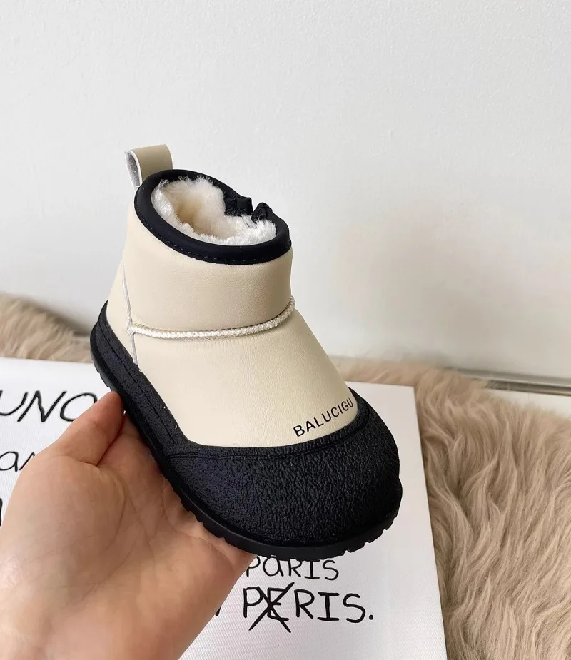 2026 Neue Winter-Plüsch-Schneestiefel für Kinder Dicke Warme Baumwollschuhe für Jungen und Mädchen Wasserdichte Kinder-Winterstiefel Samtschuh – Detail 14