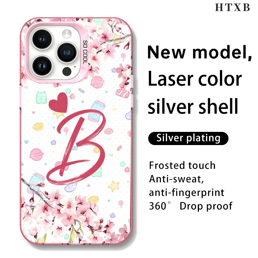 هاتف Cherry Blossom Letter B لهاتف iPhone 17 إلى 11 Pro Max Plus #3