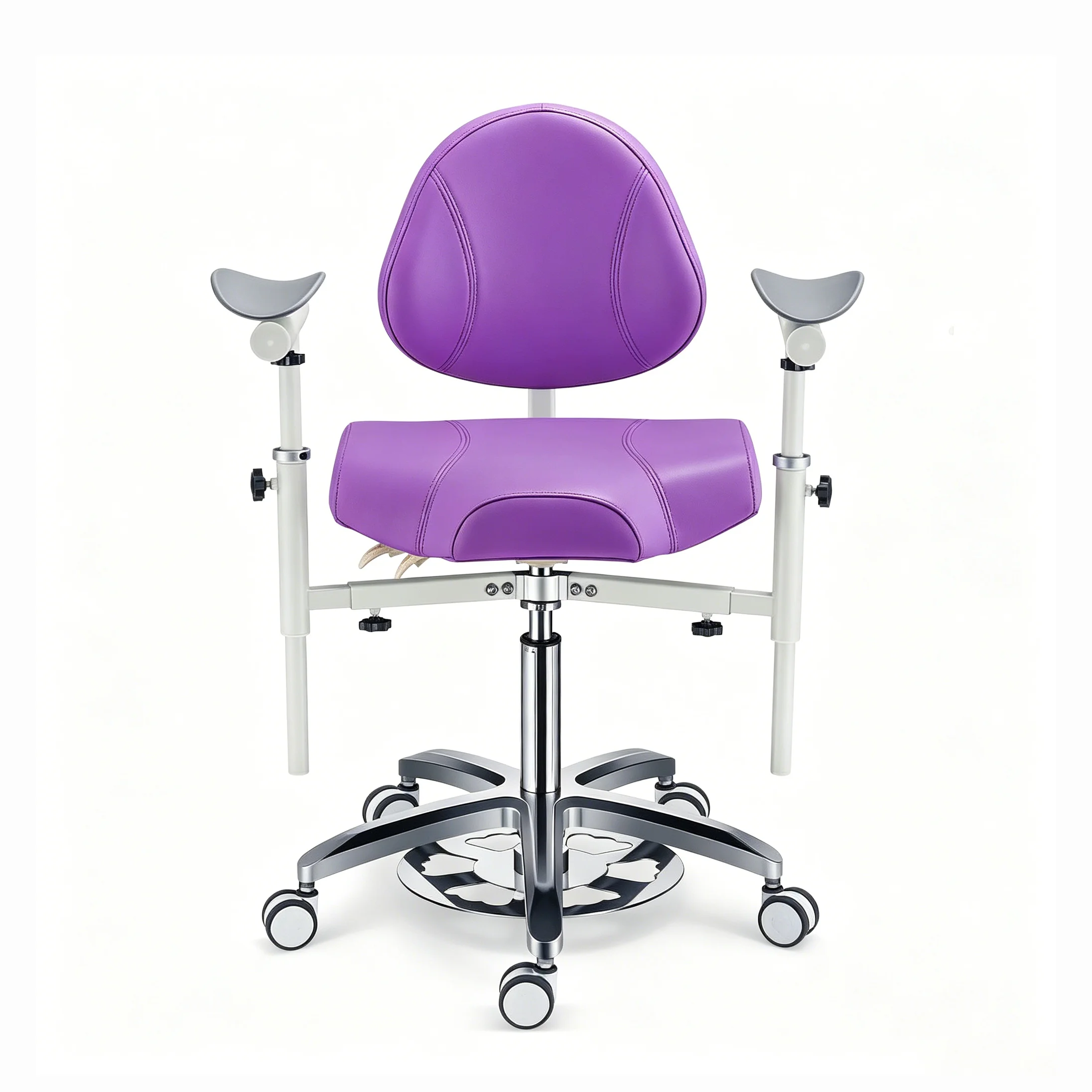 Height Adjustable Dentist Saddle Stool Dental Stool with Wheel Comfortable Hospital Stool for Doctor Dentist Use