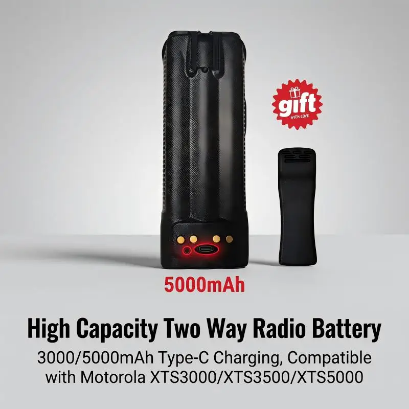 Li-po Replacement Radio Battery Type-C Charging 3000mAh 5000mAh Compatible With Motorola XTS3000 XTS3500 XTS5000 Two Way Radio