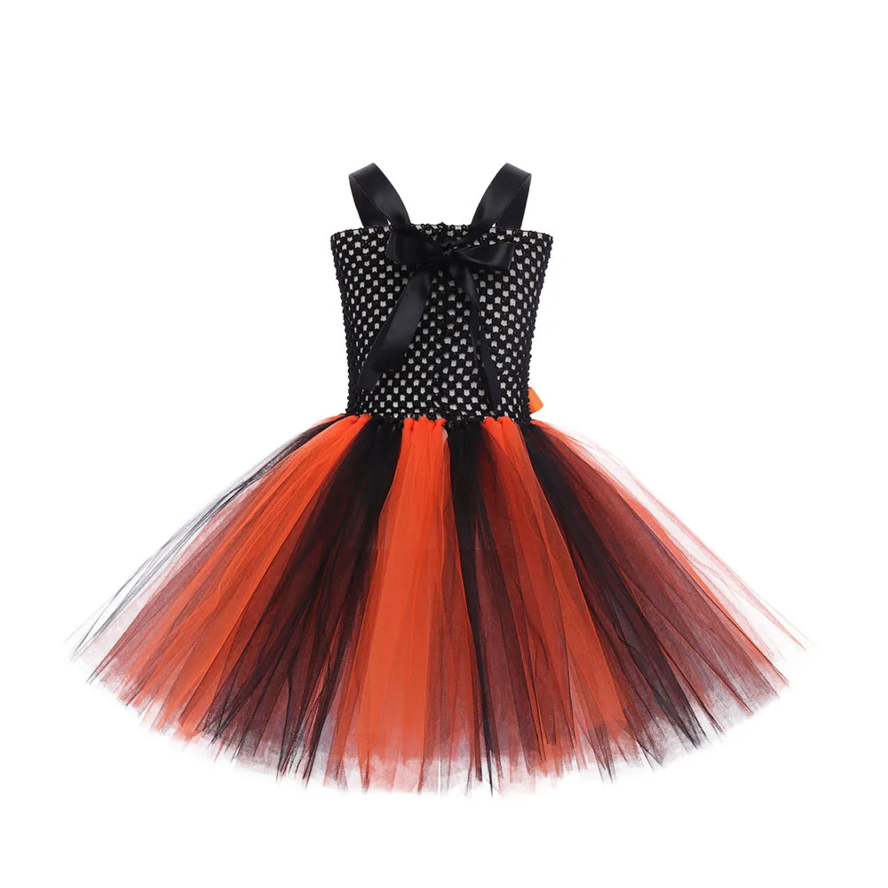 Tutu-Kleid für kleine Mädchen mit Halloween-Motiv, Patchwork-Tüllrock, Kürbisgesicht-Aufdruck für Karneval, Geburtstag, Kostüm-Outfit – Detail 6