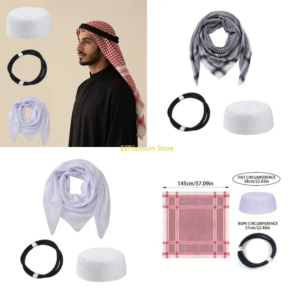 

Y5GC Igal Быстросохнущий арабский шарф, комплект для тематических вечеринок в пустыне, повседневный модный аксессуар