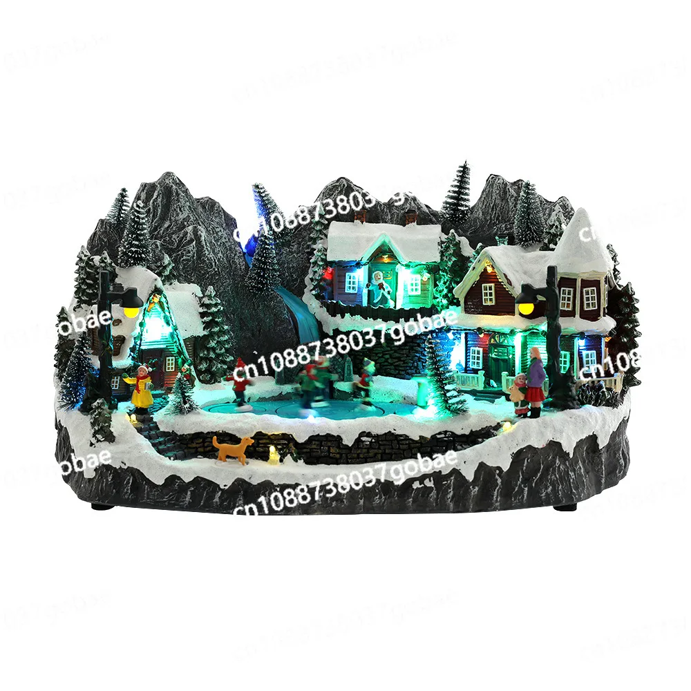 

Christmas New Night Light Music Mansion Skating Mall Shopping Mall Home Living Room Decoration Accessories Europe and America
