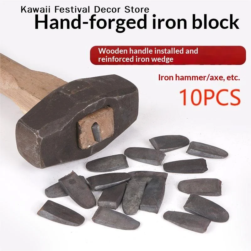 【K】10 Pcs 30*10mm Heavy Duty Iron Pad Forged Wedge For Ax Hammer Handle Fixing Farm Tool Hardware Accessory