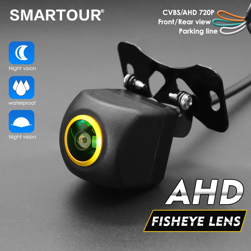 

Smartour CCD AHD 1280P*720P Vehicle Rear View Camera Car Reverse Golden Fisheye Lens HD Night Vision Waterproof Universal Camera