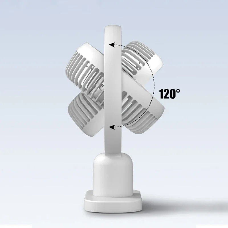 Mini ventilatore USB ventilatore da tavolo portatile con lampada di supplemento di luce ventola da tavolo di raffreddamento ad aria a 3 marce ricaricabile senza fili per l'home Office
