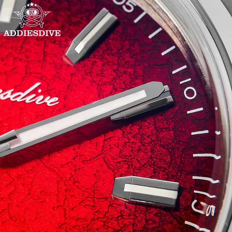 Addiesdive جديد 39 مللي متر ساعة أوتوماتيكية للرجال التدرج 100 متر مقاوم للماء 8215 الميكانيكية القبة الزجاج مضيئة 316L ساعة من الفولاذ المقاوم للصدأ #5
