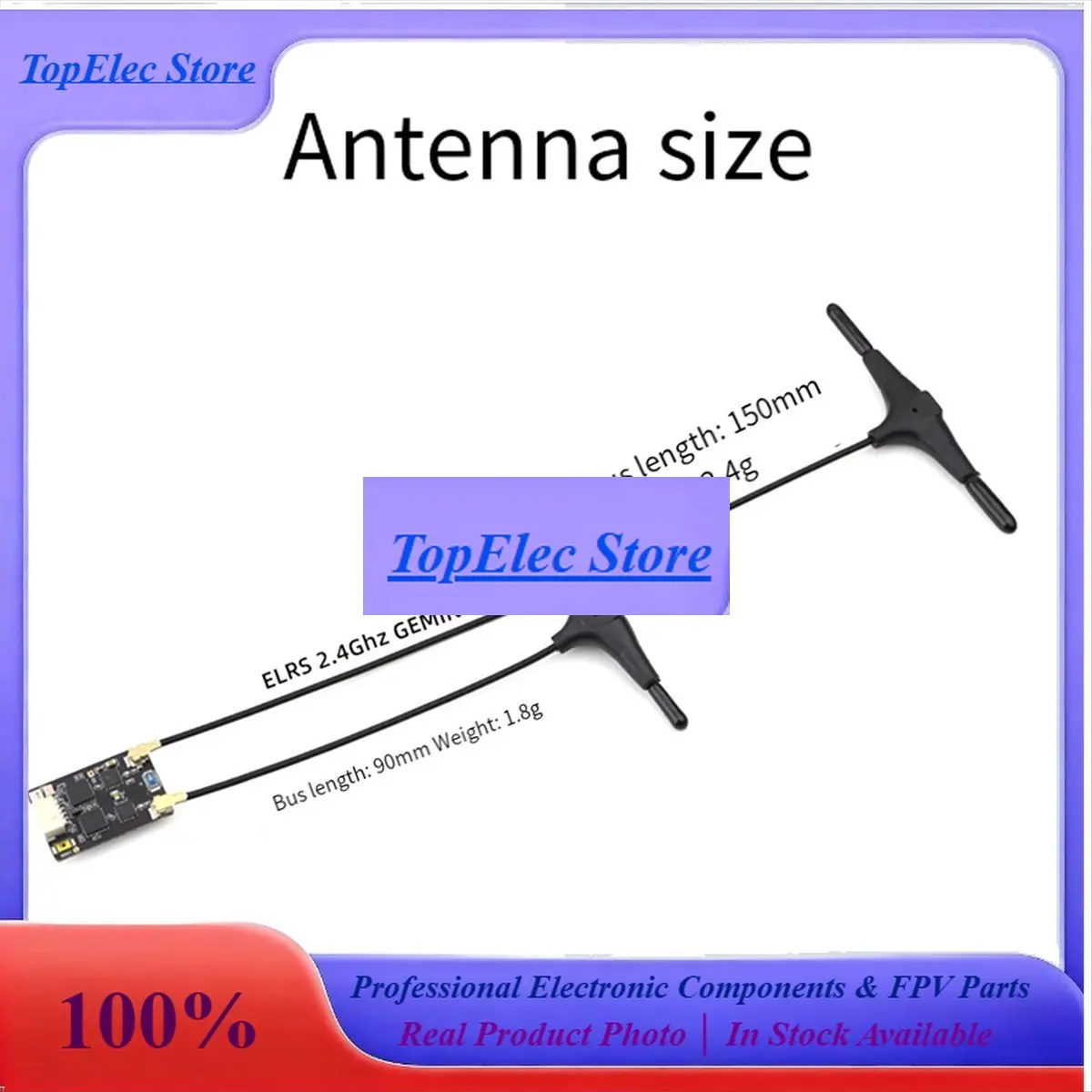 TopEssA26Z ELRS GEMINI RX Dual Receiver 2.4Ghz 150mm & 90mm Antennas For Enhanced RC FPV Drone Racing Performance